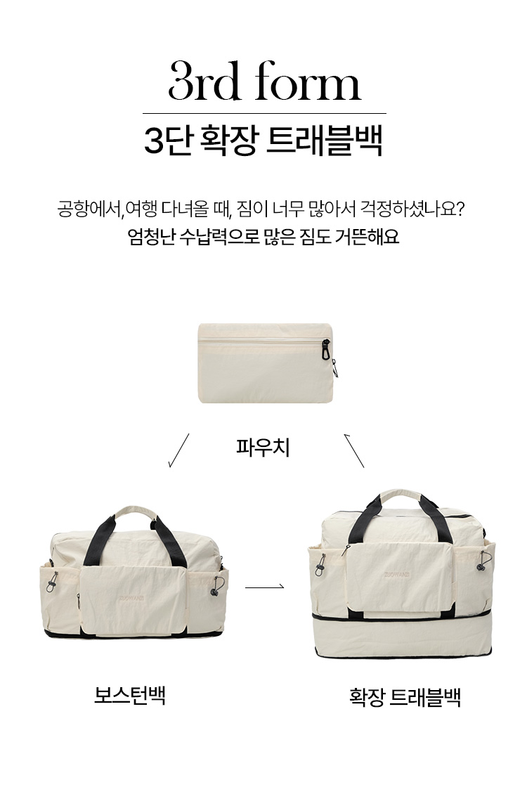 나일론 폴더블 가방 캐리어 보조 보스턴 트래블백 | 뷰랩(viewlap) - 여성 패션 잡화 쇼핑몰